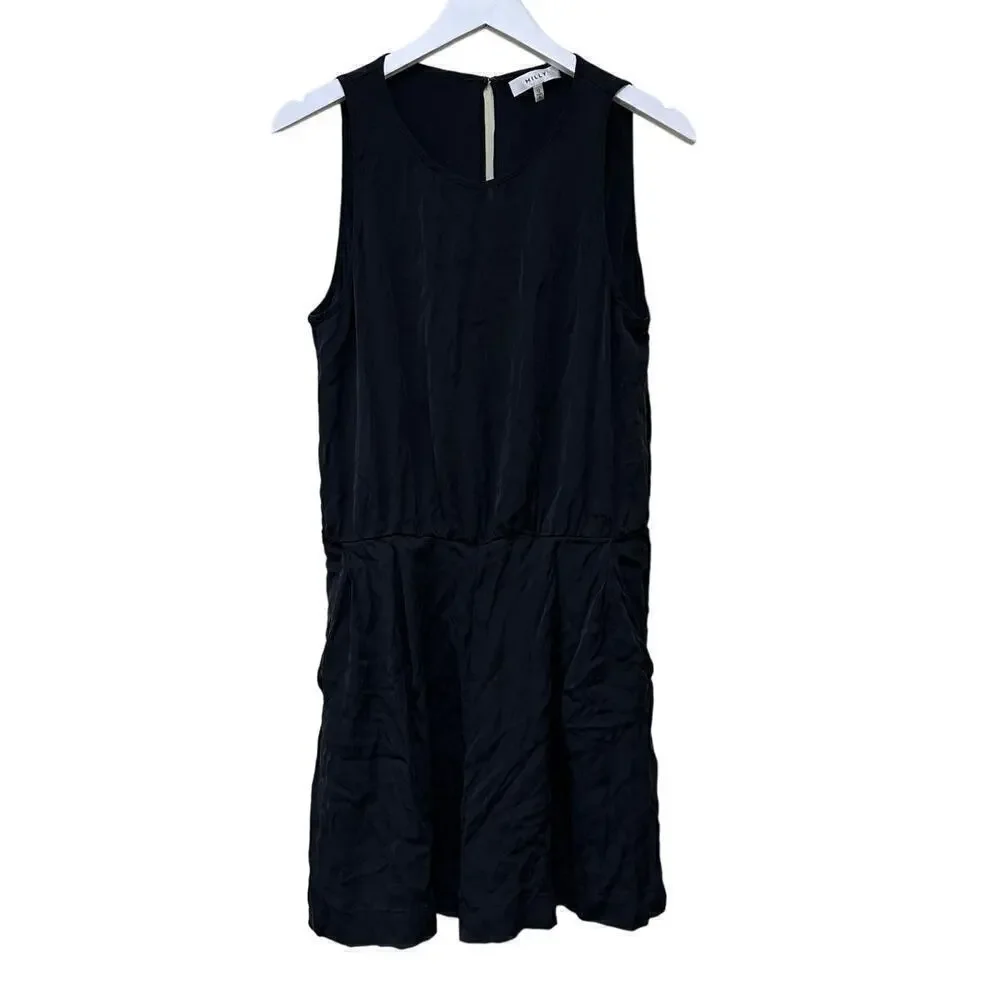 Milly Black Quiet Luxury Sleeveless Short Romper Size 12